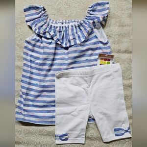 HEALTHTEX Toddler Girl Off-The-Shoulder Tunic & Knit Bike Shorts 2 Piece Set